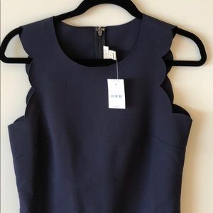 J crew factory navy scalloped edge dress